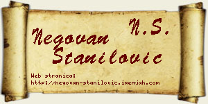 Negovan Stanilović vizit kartica
